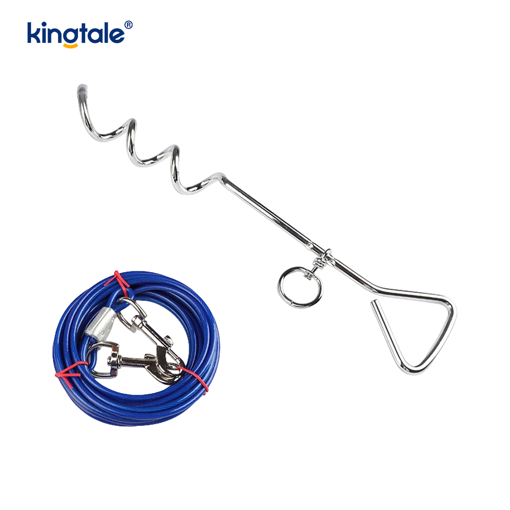Hundeleine zum Herausbinden von Kabel und Pflock mit weichen Griffen