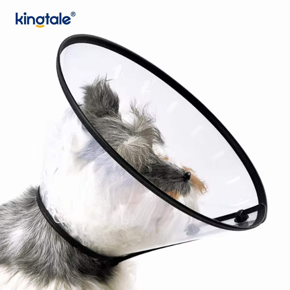 Kingtale verstellbares, weiches Haustier-Erholungshalsband für Hunde und Katzen, nachhaltiger, solider Kunststoff, personalisierter schützender Kunststoffkegel