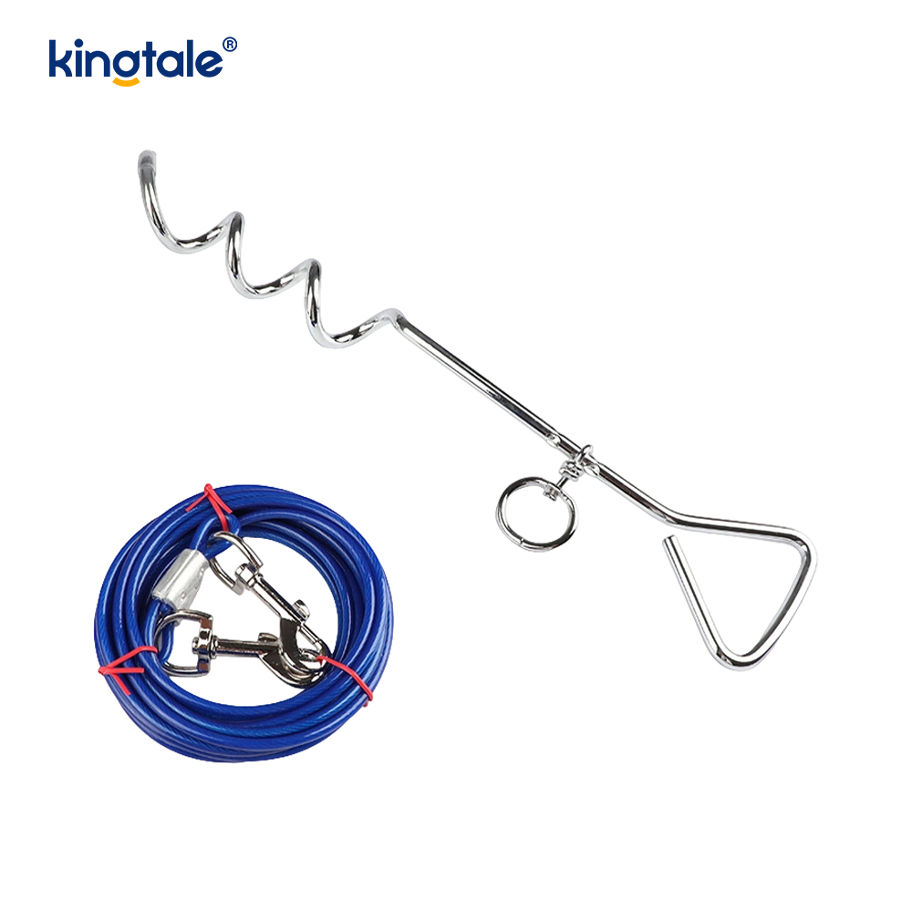 Hundeleine zum Herausbinden von Kabel und Pflock mit weichen Griffen