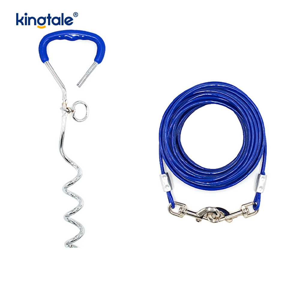 Hundeleine zum Herausbinden von Kabel und Pflock mit weichen Griffen