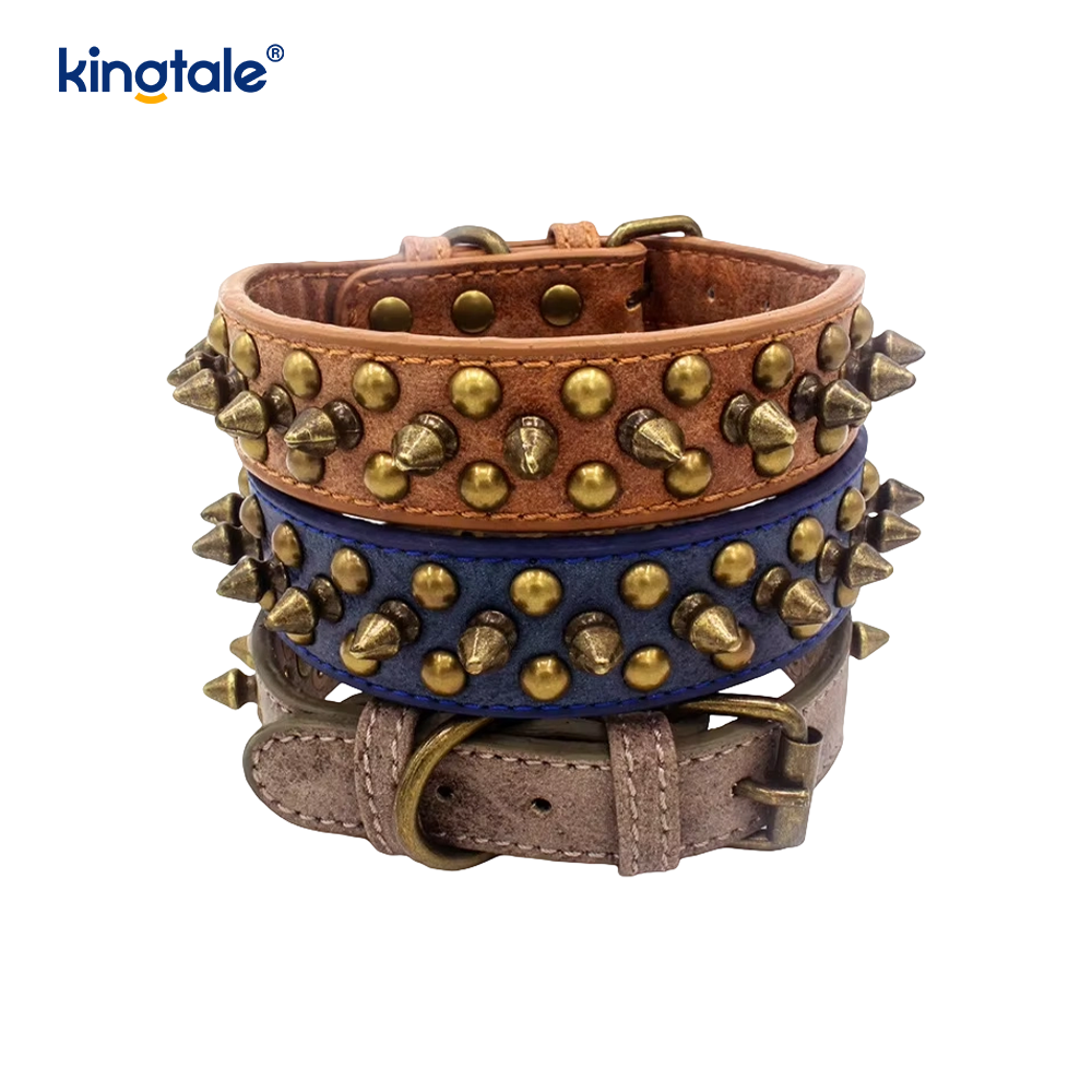 Anti-Biss-Nieten-PU-Haustierhalsband