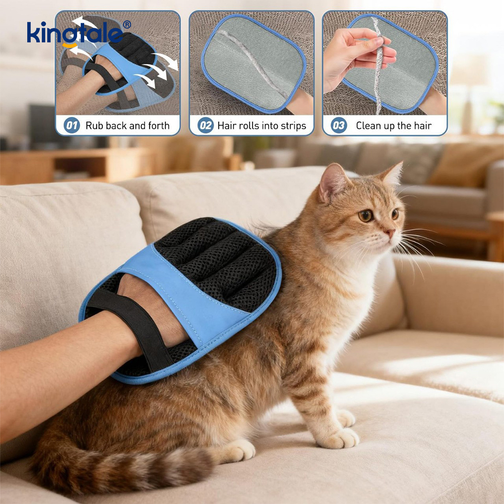 Tierhaarentfernungshandschuh Magic Brush Elektrostatischer Handschuh für Hunde und Katzen