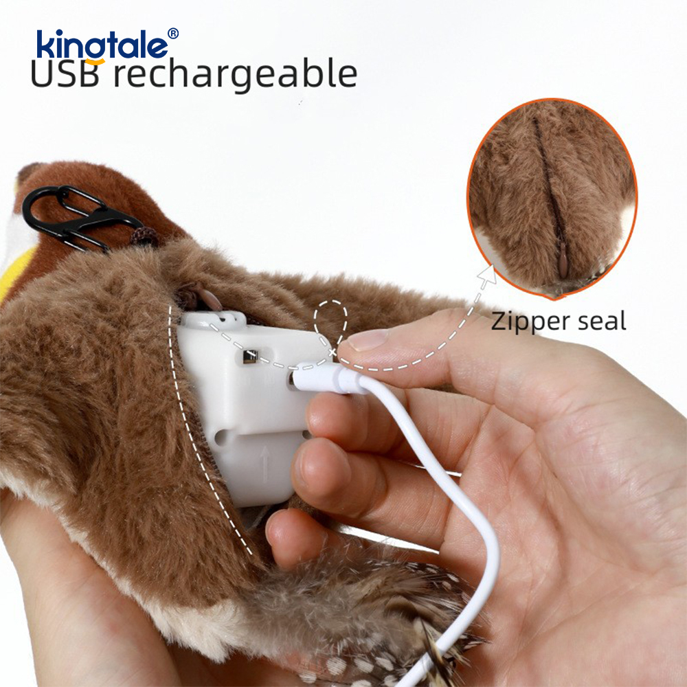 Simuliertes Sparrow-Haustier-Plüschspielzeug für alle Rassen, Katzen-Kicker, Katzenminze-Spielzeug, Sparrow