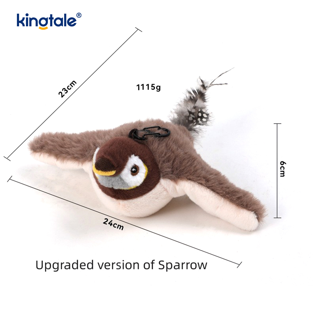 Simuliertes Sparrow-Haustier-Plüschspielzeug für alle Rassen, Katzen-Kicker, Katzenminze-Spielzeug, Sparrow