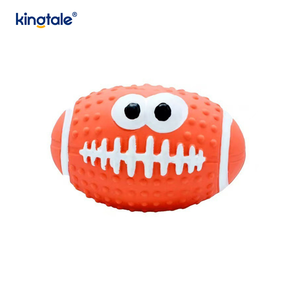 Haustierspielzeug aus Latex, das Geräusche macht, Smiley-Gesichtsball für drinnen und draußen