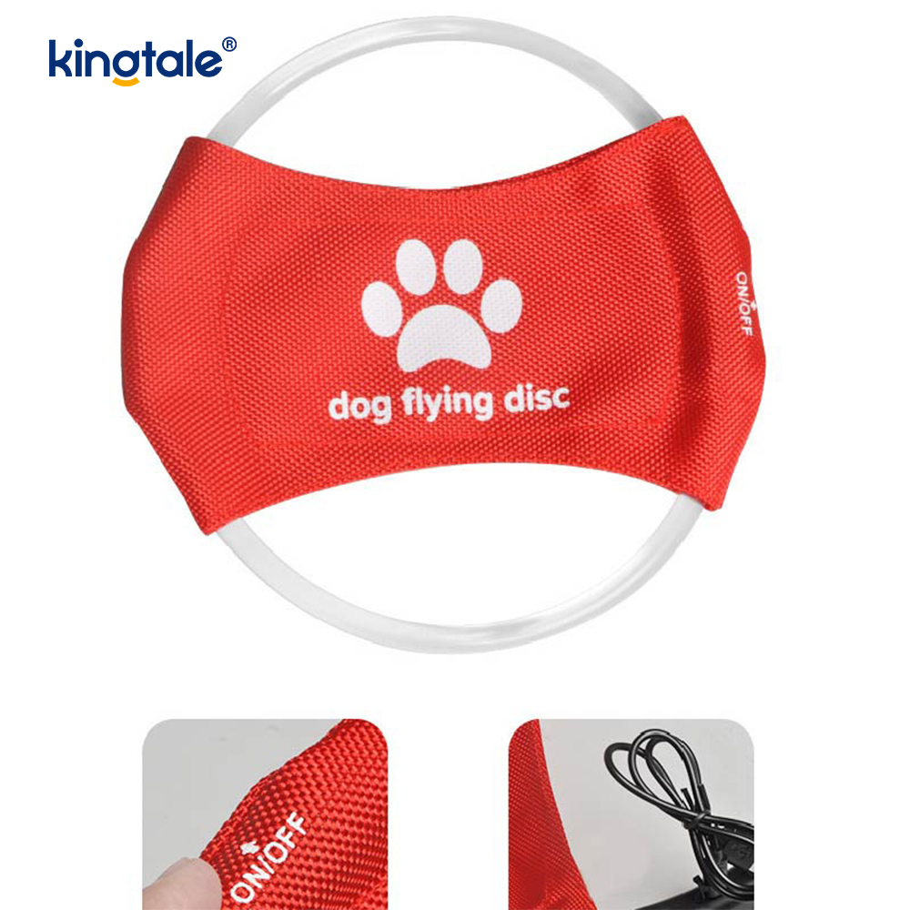 Haustier-Leucht-Frisbee, gut sichtbar, beleuchtetes Haustier-Training, Werfen, Spielen für Übungen