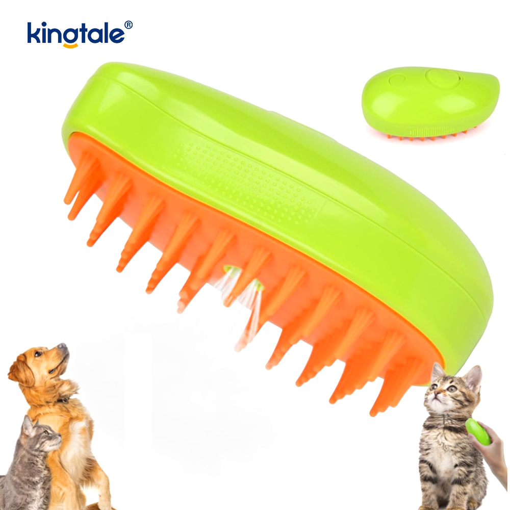 Katzen-Dampfbürste, 3-in-1, dampfende Haustierbürste, Silikon-Massage-Hundehaarentferner-Kamm