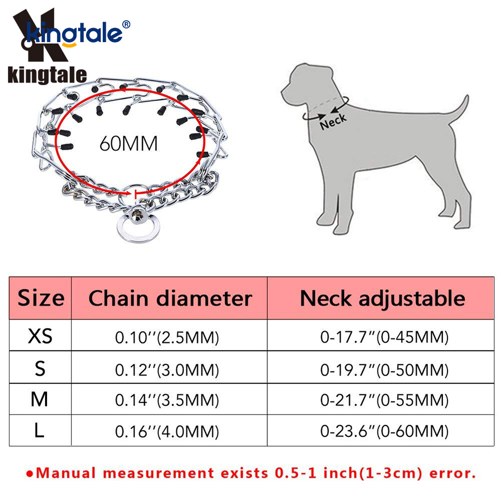 Pet Pinch Choke Collars Hundehalsband aus Karbonstahl mit Metallzinken