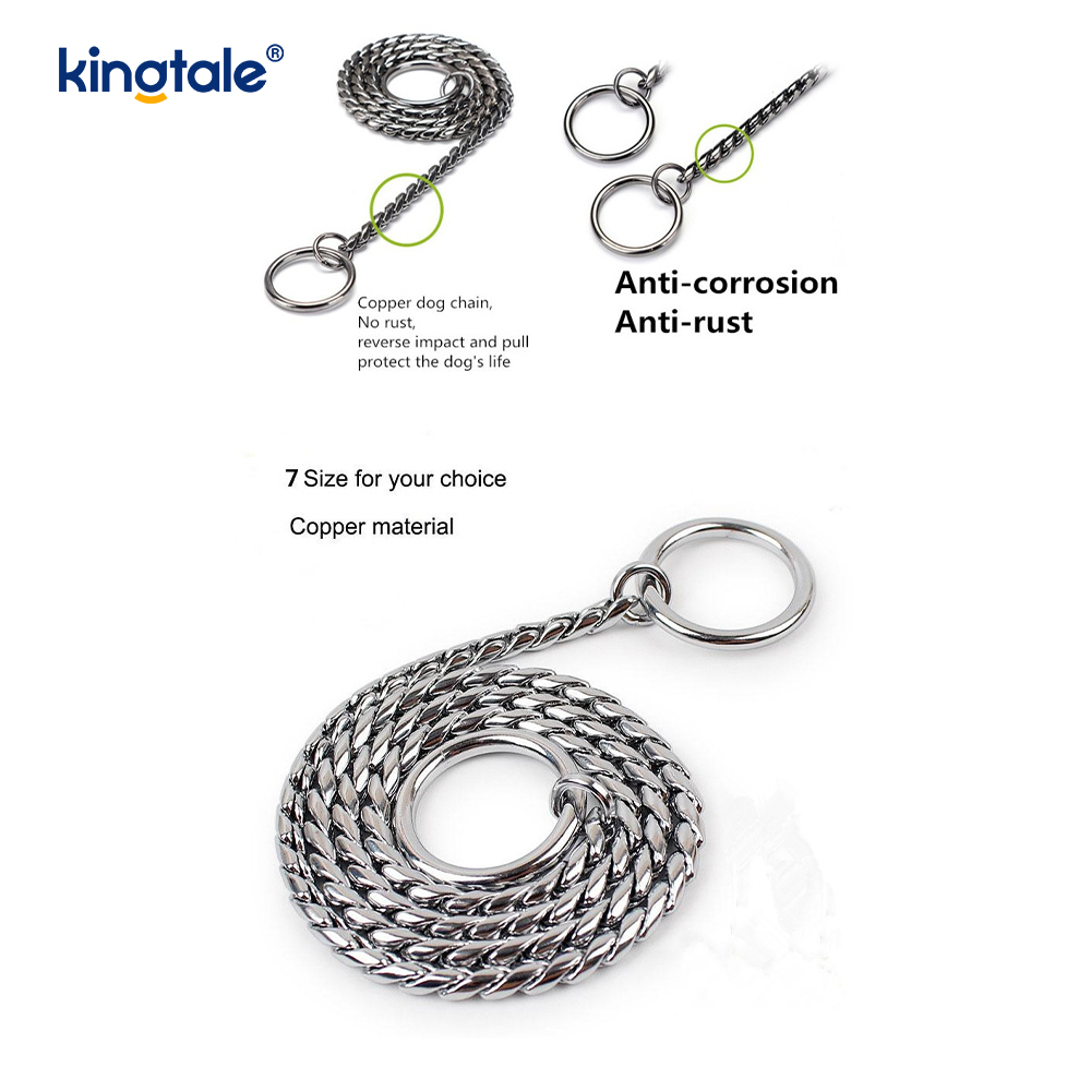 Schlangen-Hundekettenhalsband aus reinem Kupfermetall für kleine und mittelgroße Hunde