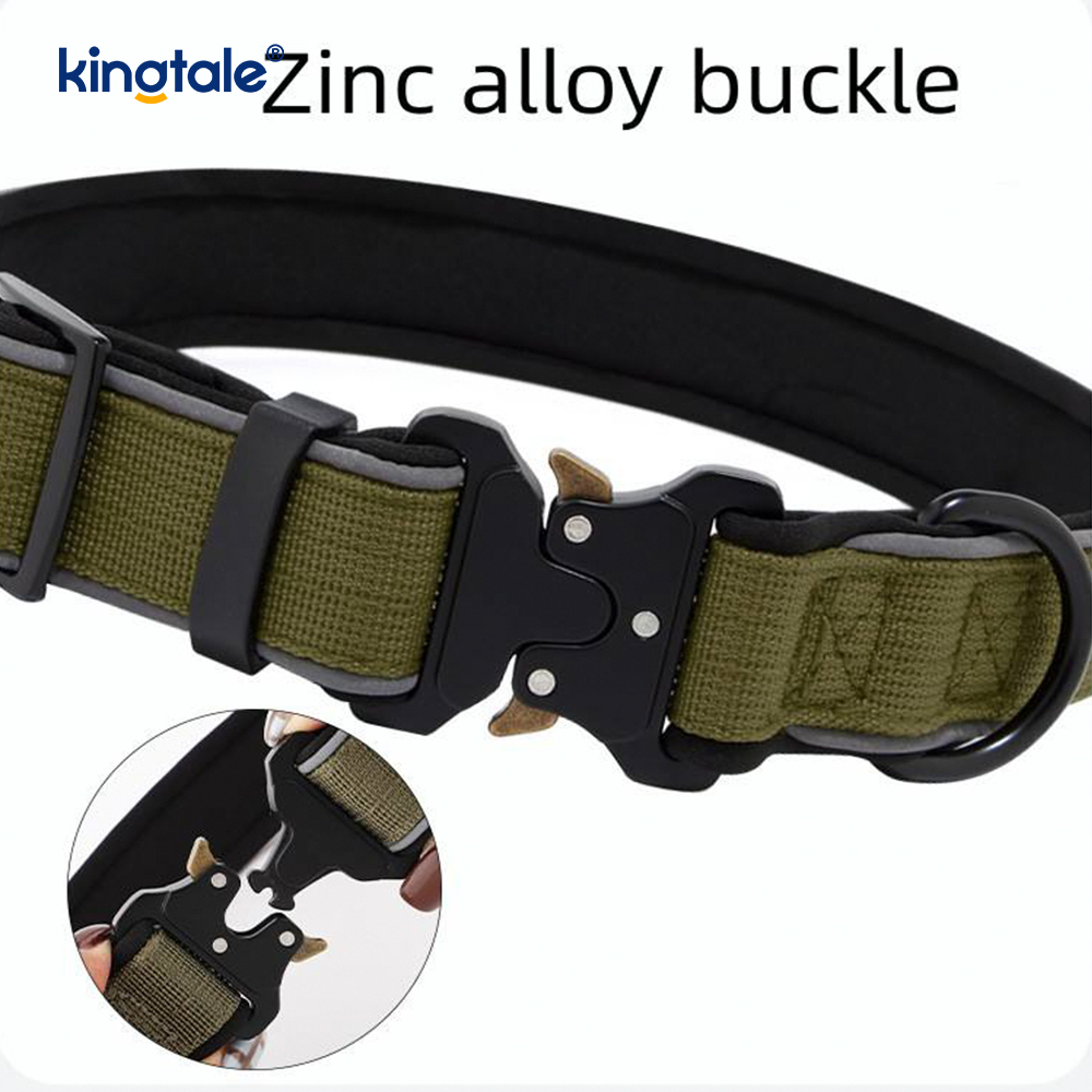 Schwere, verstellbare, reflektierende, taktische Hundehalsband-Schnalle für M-L-Hunde