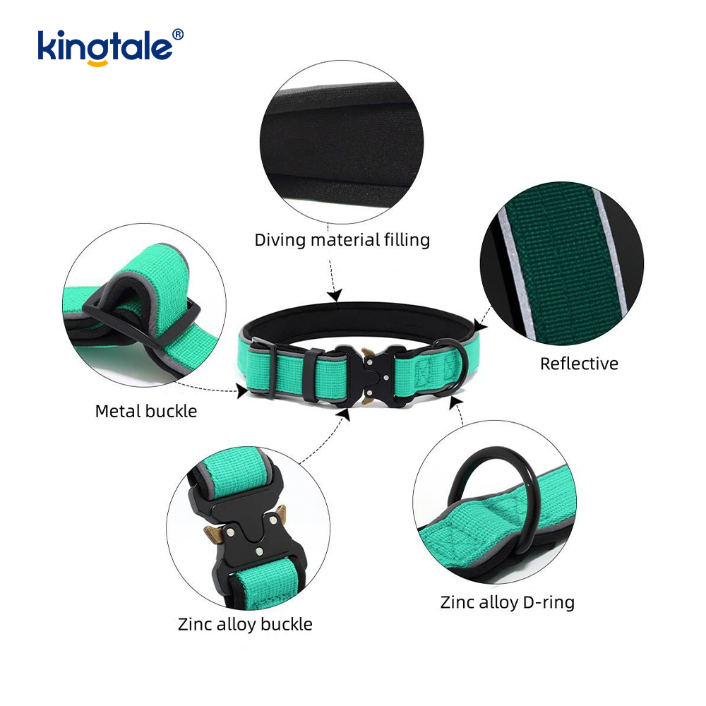 Schwere, verstellbare, reflektierende, taktische Hundehalsband-Schnalle für M-L-Hunde