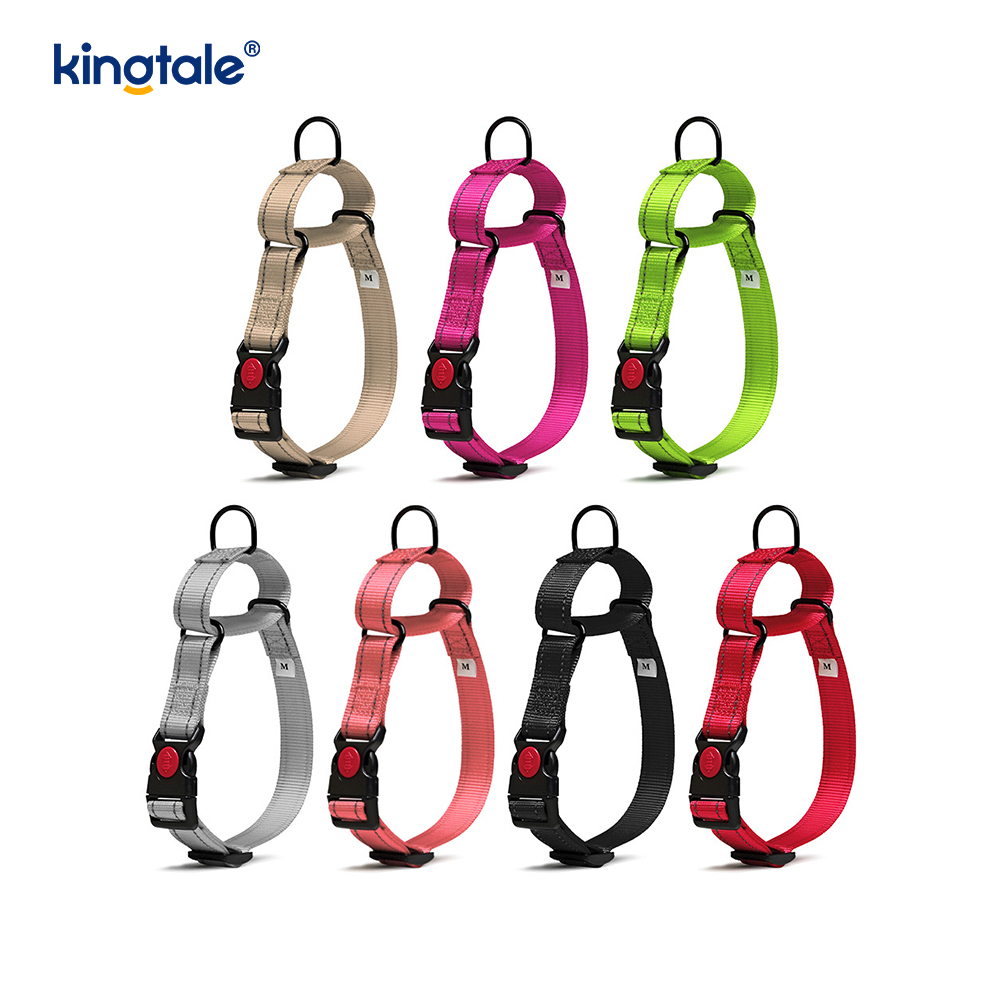 Kein Ziehen, reflektierendes, verstellbares Nylon-Martingale-Hundehalsband für kleine, mittelgroße und große Hunde