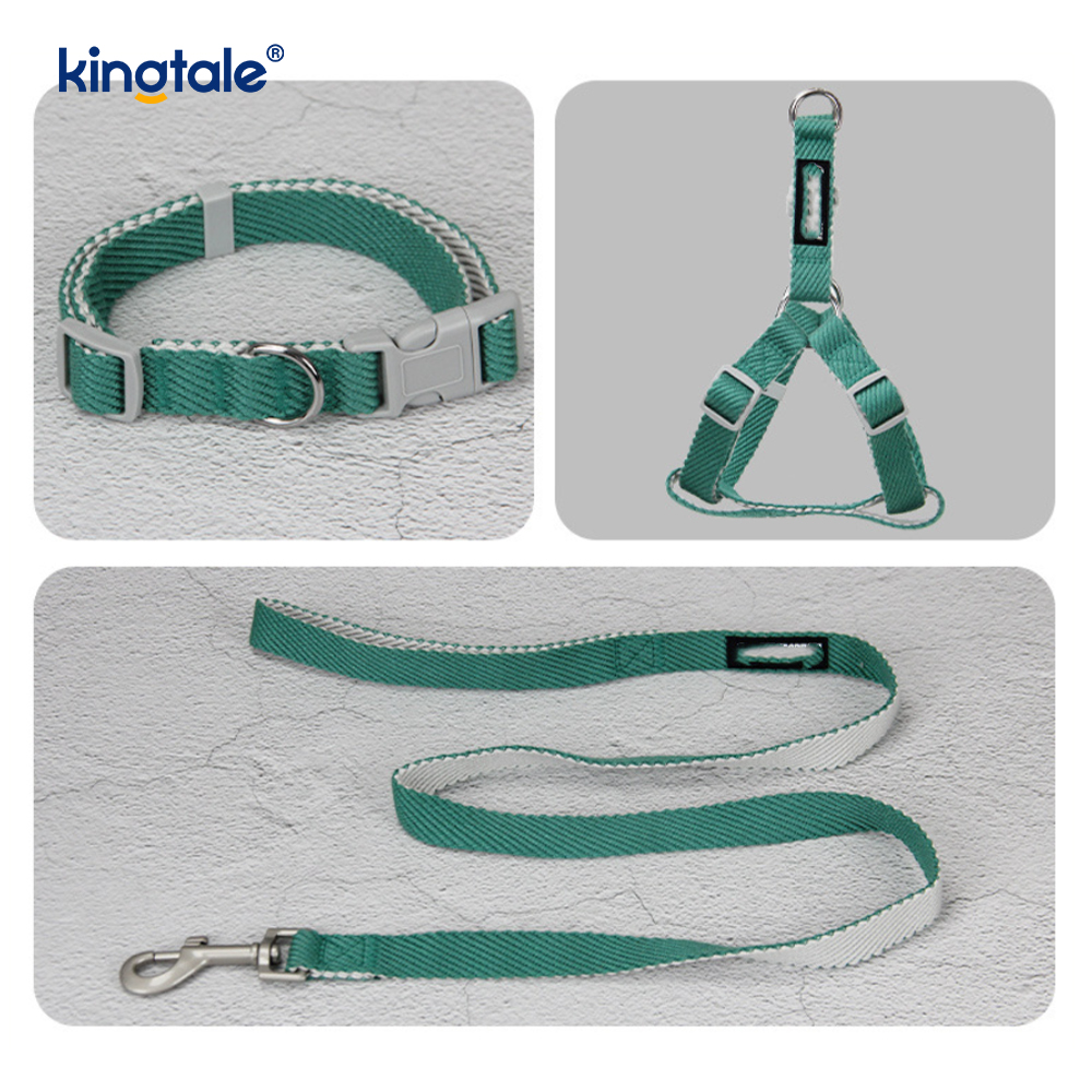 Personalisiertes OEM/ODM-Druckmuster-Hundegeschirr-Halsband-Leine-Set