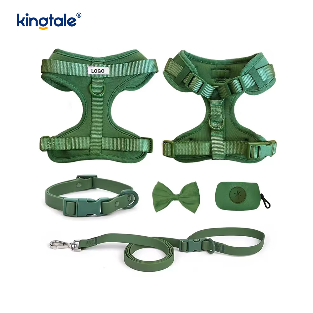 Maßgeschneidertes, modisches, leichtes, wasserdichtes PVC-Hundegeschirr mit Leine
