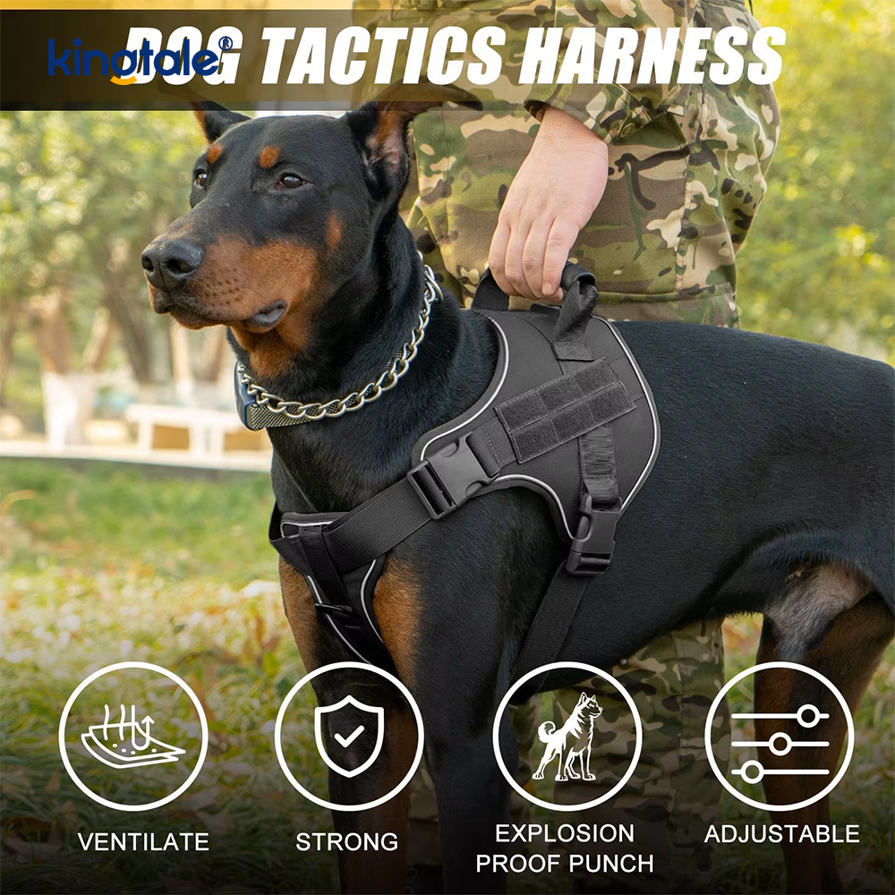 No-Pull Reflektierendes taktisches, robustes taktisches Hundegeschirr für große Hunde