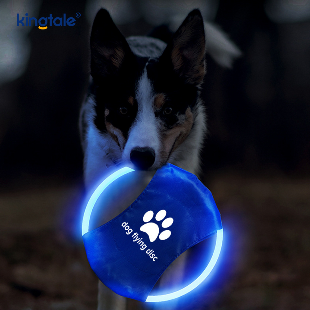 LED-aufladbares, leuchtendes Frisbee-Trainingsspielzeug für Hunde