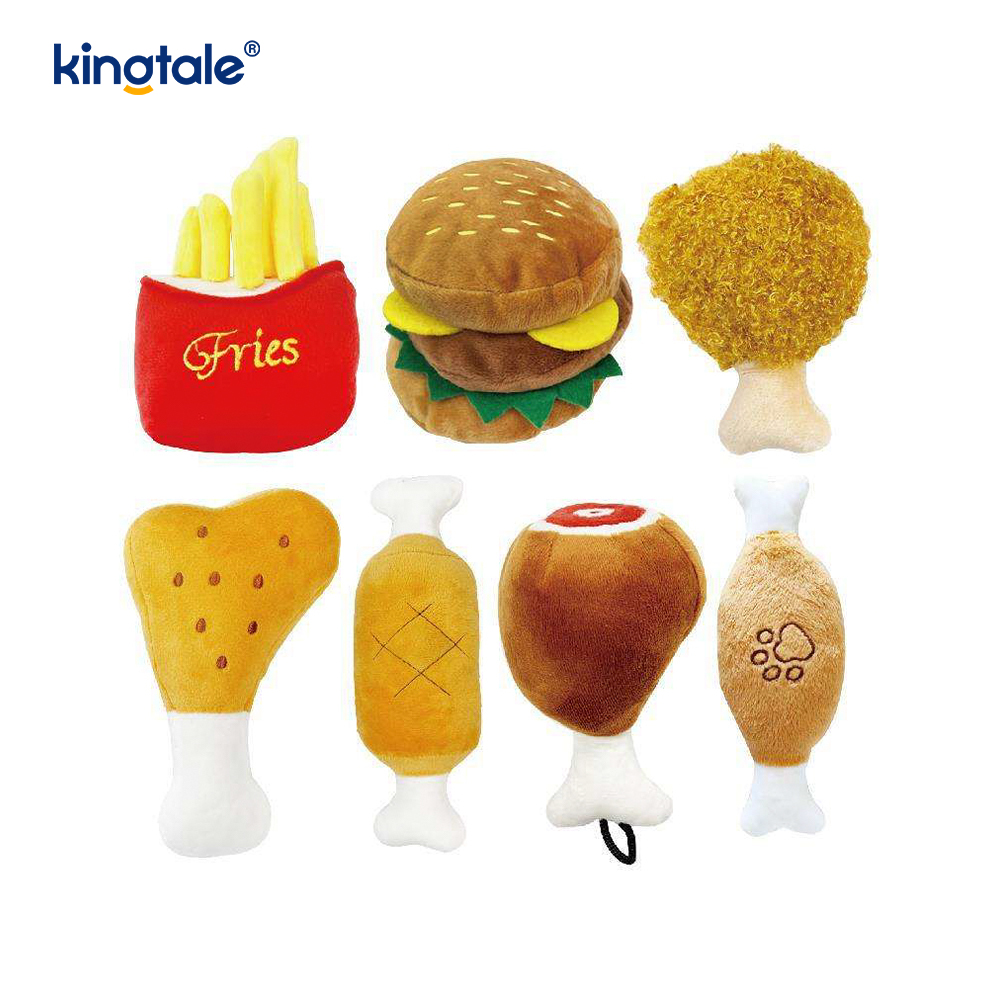 Essen schreiendes Spielzeug Hamburger, Pommes Frites, Hühnerbein für Katze und Hund