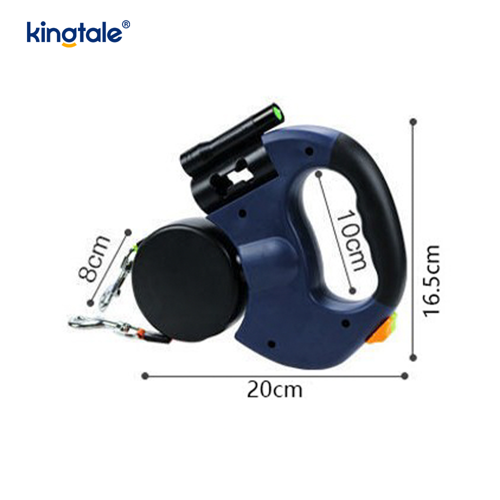 Um 360 Grad einziehbare Doppel-Hundeleine mit LED-Licht