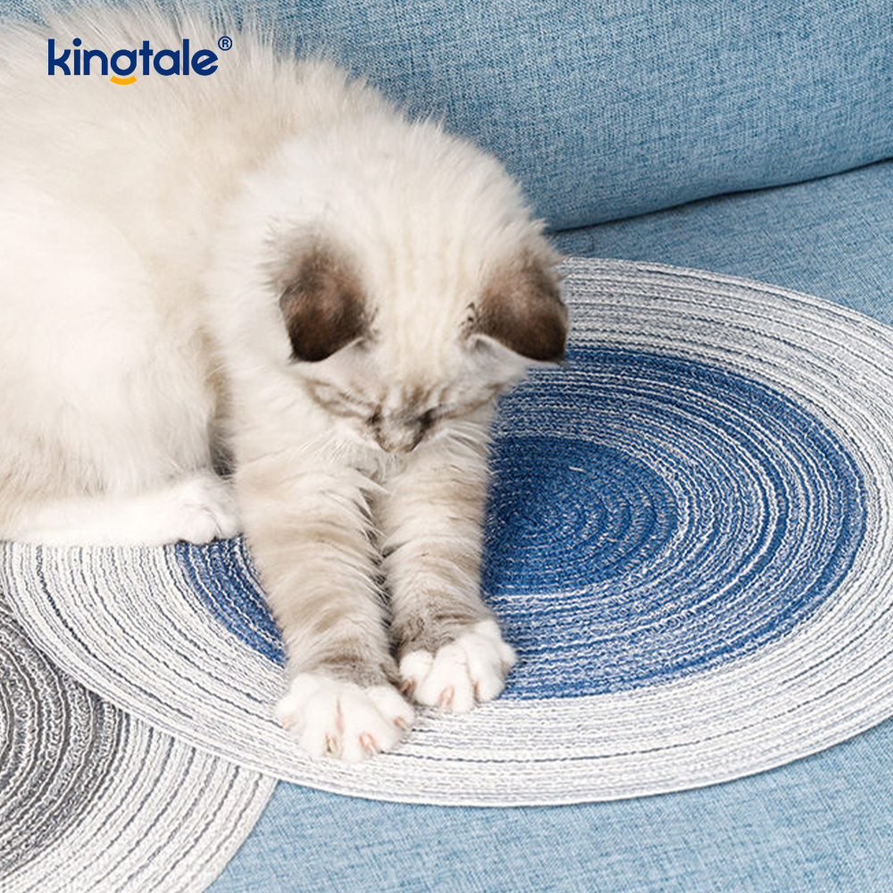 Natürliche Sisal-Katzenkratzmatte, horizontaler Katzenboden-Kratzunterlage-Teppich