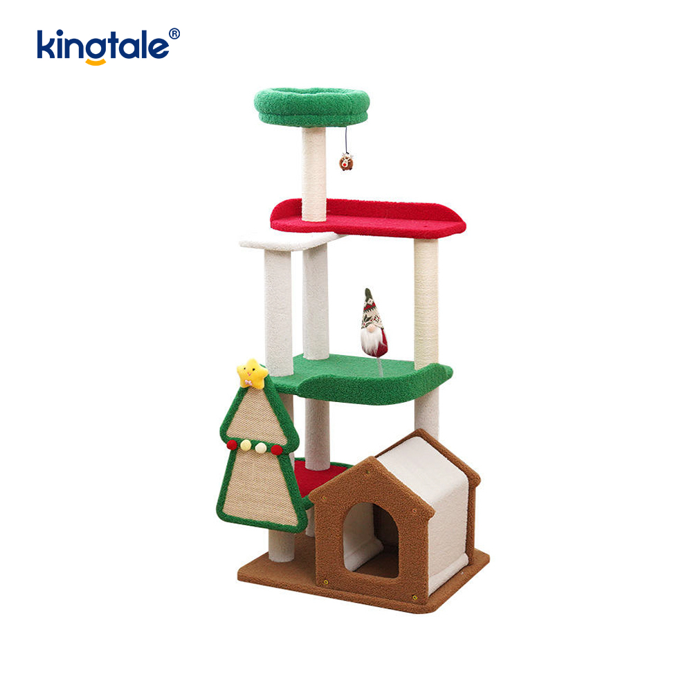 Weihnachtsserie, maßgeschneiderte, verschleißfeste Katzenkratzsäule, Siege Tower Apartment
