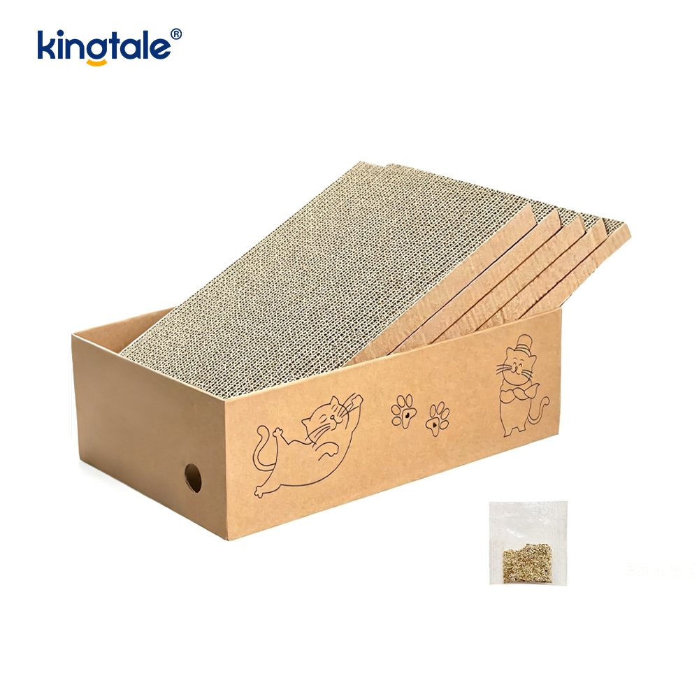 5 Packungen in 1 Katzenkratzpad mit Box, geeignet für Katzen