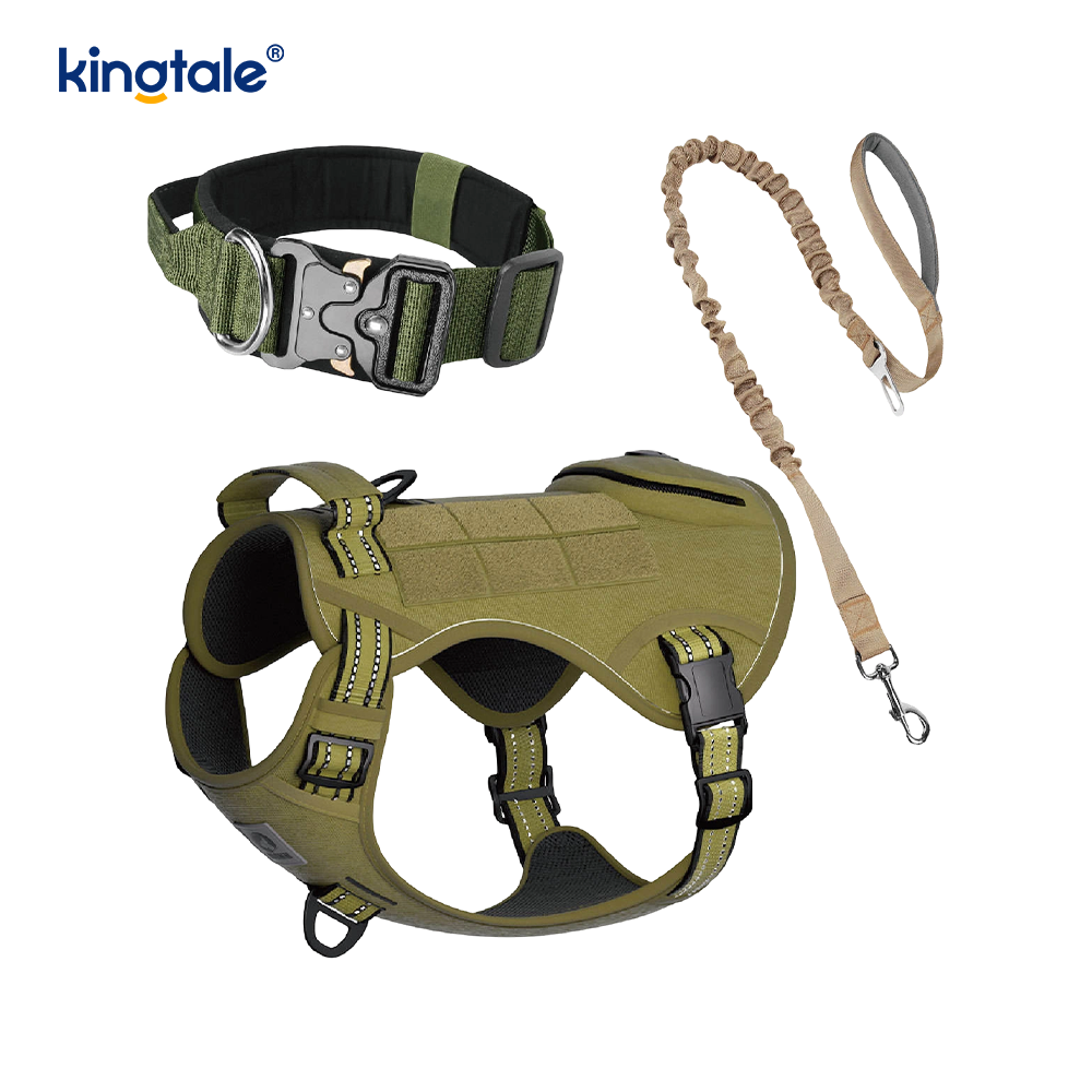 Trainings-Nylon-Kein-Zug-Hundehalsband-Leine-Geschirr-Set mit Kontrolle