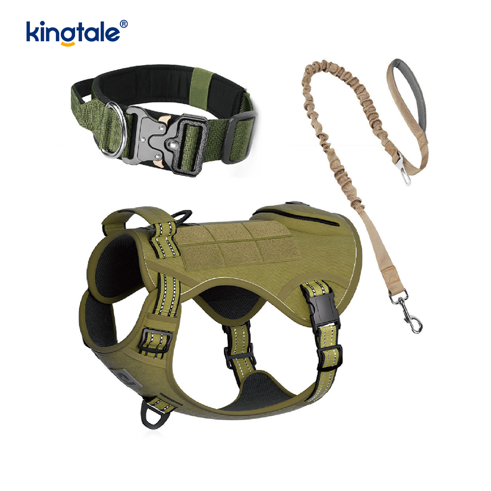 Trainings-Nylon-Kein-Zug-Hundehalsband-Leine-Geschirr-Set mit Kontrolle