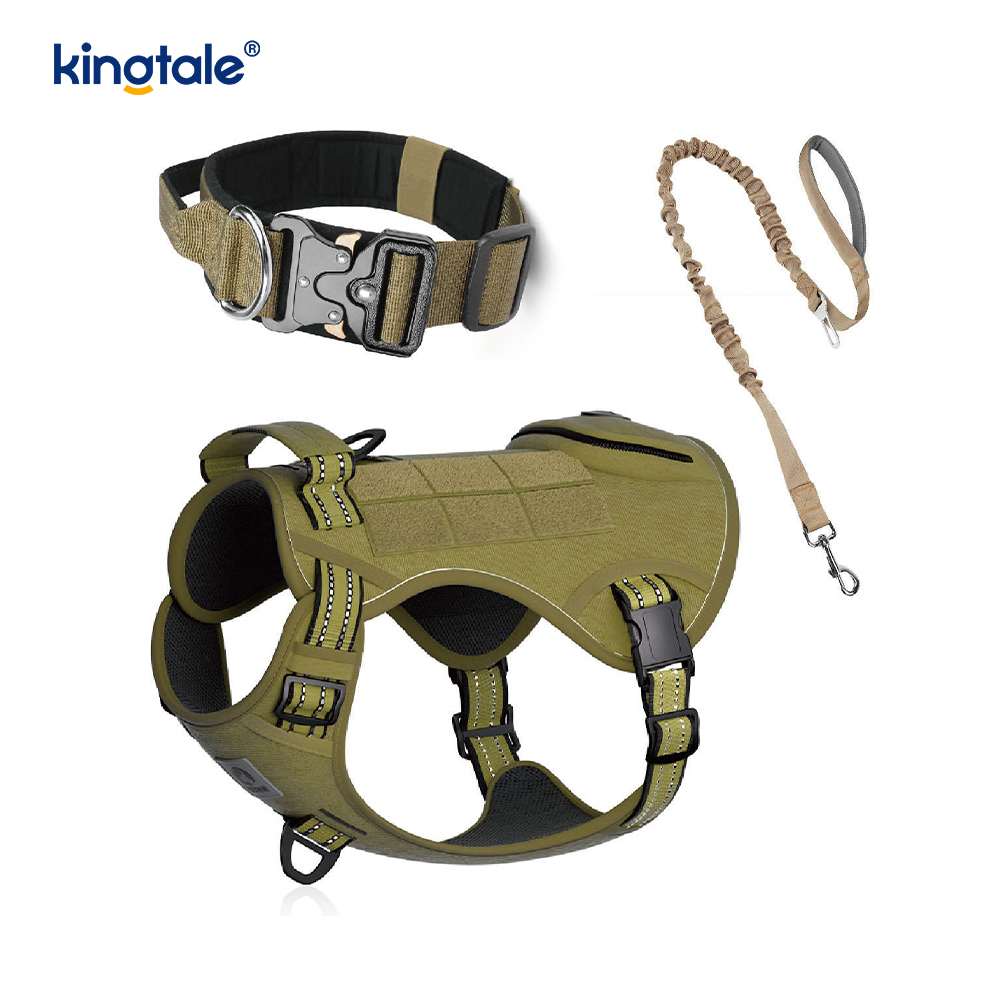 Trainings-Nylon-Kein-Zug-Hundehalsband-Leine-Geschirr-Set mit Kontrolle