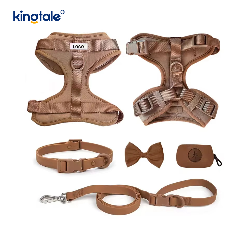 Wasserdichtes PVC, kein Ziehen, leichtes Hundegeschirr, Leine, Halsband