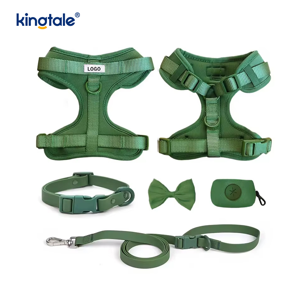 Wasserdichtes PVC, kein Ziehen, leichtes Hundegeschirr, Leine, Halsband