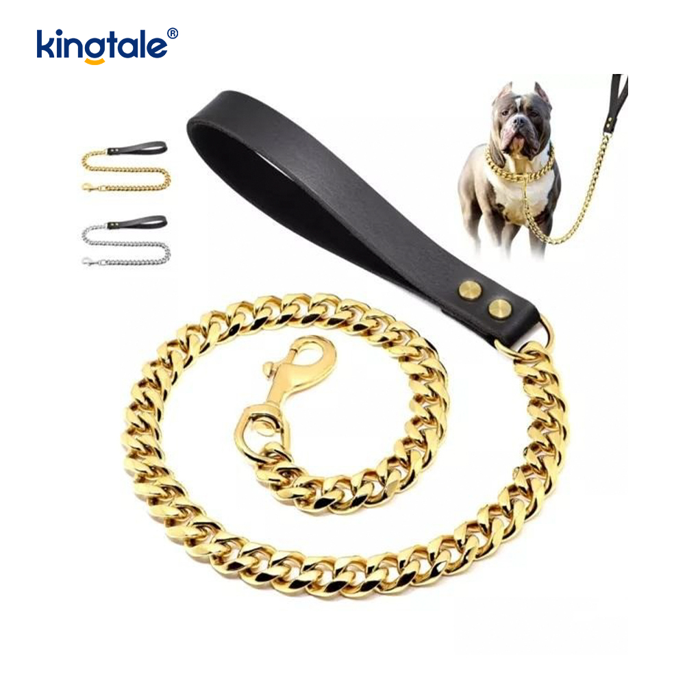 Strapazierfähige Hundeleine mit Kette aus Metall, mehrfarbig, für Hunde
