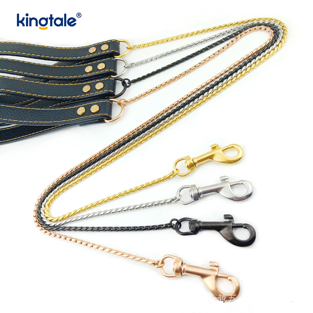 Strapazierfähige Hundeleine mit Kette aus Metall, mehrfarbig, für Hunde