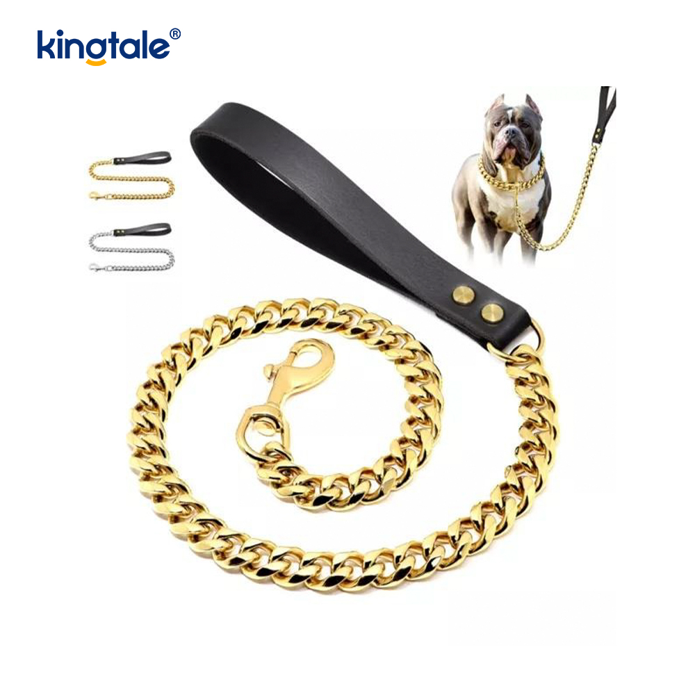 Strapazierfähige Hundeleine mit Kette aus Metall, mehrfarbig, für Hunde