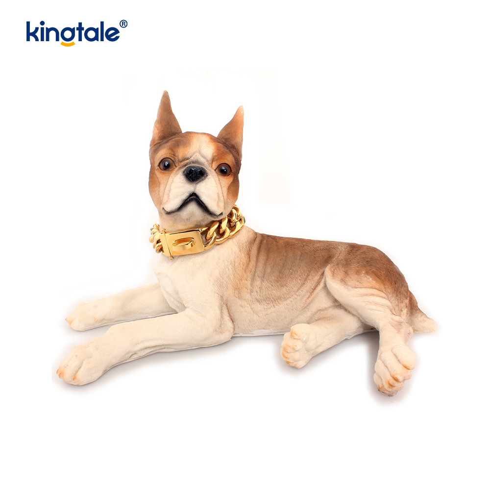 Modisches plattiertes Edelstahl-Hundehalsband mit kubanischem Gliederhalsband für Hunde
